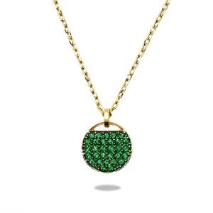 Swarovski Green Pendant Gold-Tone Necklace NIB Iconic Swarovski Packaging